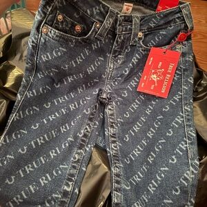 True Religion Dark Blue Logo Print Jeans (Limit edition)